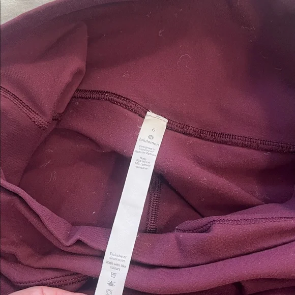 Lululemon Burgundy Dance Studio Pants regular & wonderunder leggings 3/4 length - Picture 6 of 10